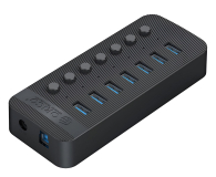 Orico 7x USB-A 3.0 z włącznikami - czarny - 1343441 - zdjęcie 3